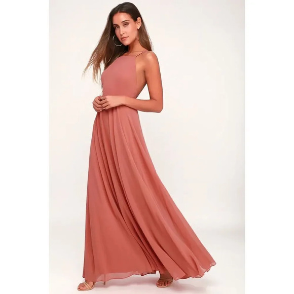 Lulus Mythical Kind of Love Rusty Rose Maxi Dress - Picture 3 of 15